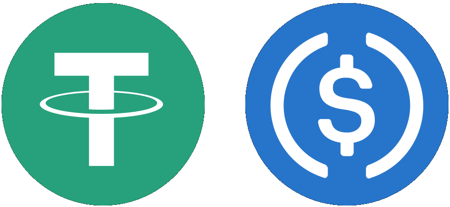 USDT and USDC